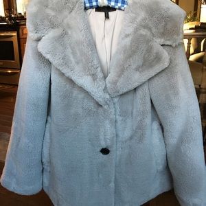 Very cute size XS grey faux fur with hood